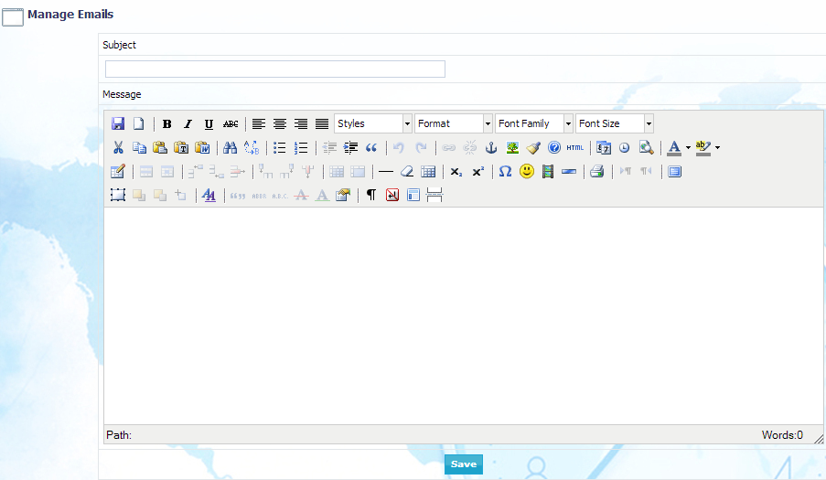 Manage Emails Interface